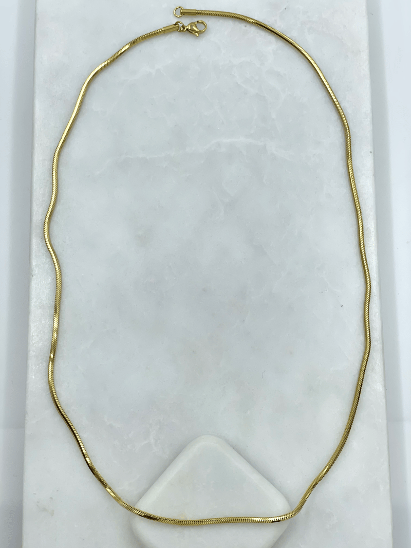 Özel Seri Boru Yılan Zincir Kolye 60 cm Gold
