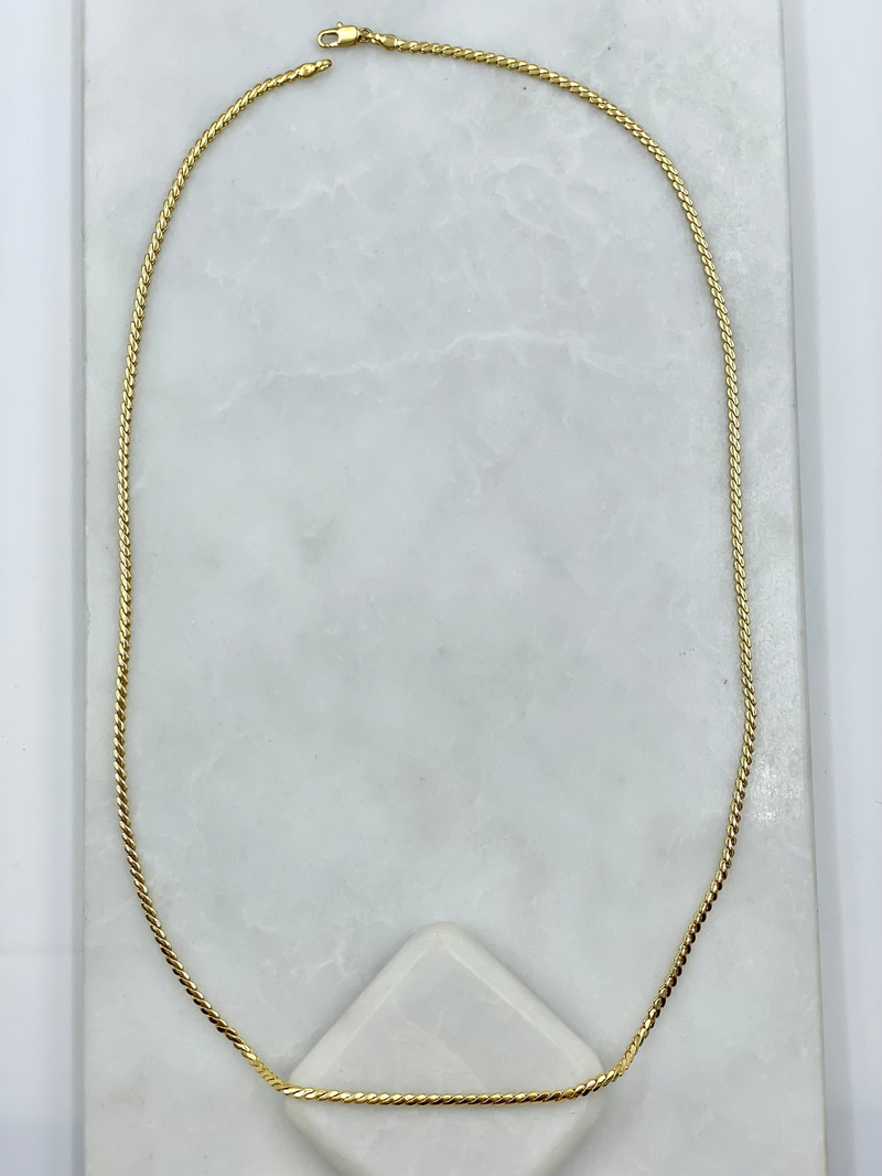 Özel Seri S Model Zincir Kolye 60 cm Gold