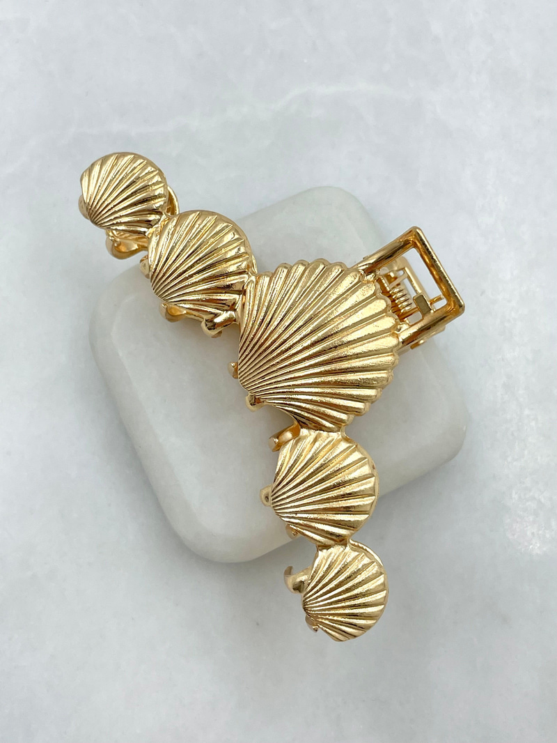 Metal Deniz Kabuğu Mandal Toka Gold