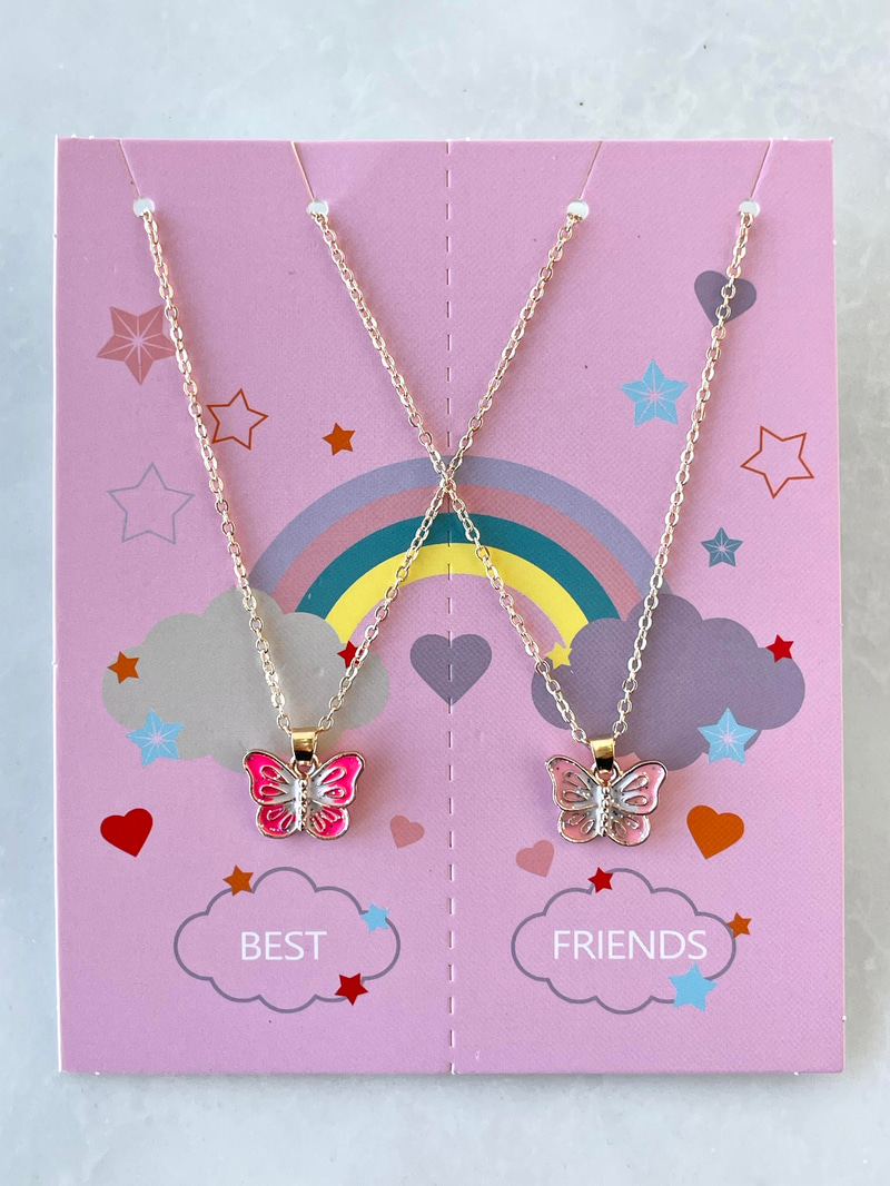 Mineli Kelebek Best Friends Kolye