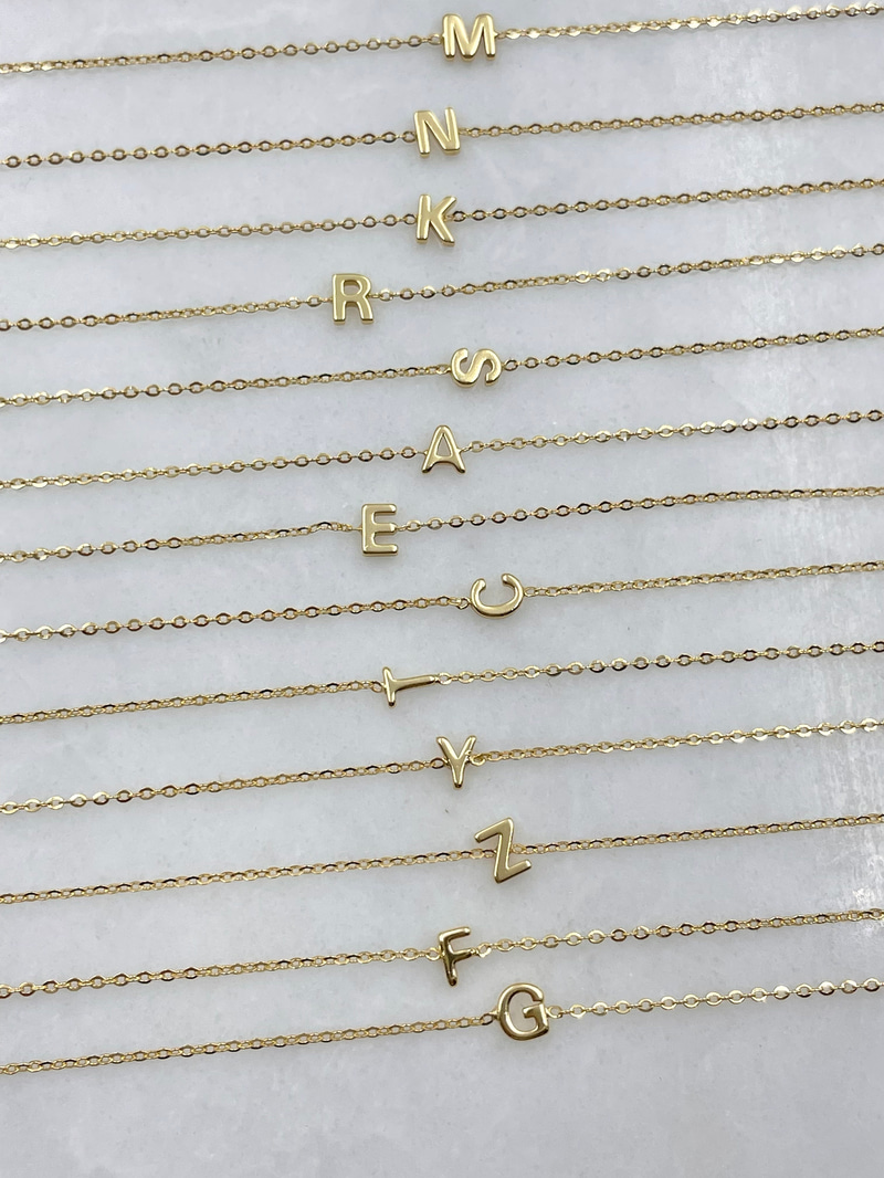 Minimal Harf Kolye Gold