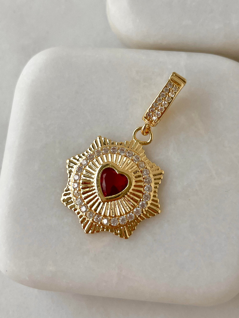 Kırmızı Kristal Kalp Ajda Charm