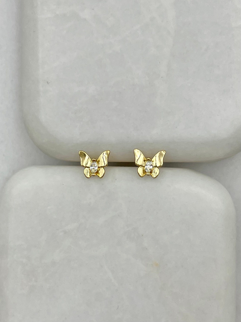 Özel Seri Minimal Kelebek Küpe 0.5 cm Gold