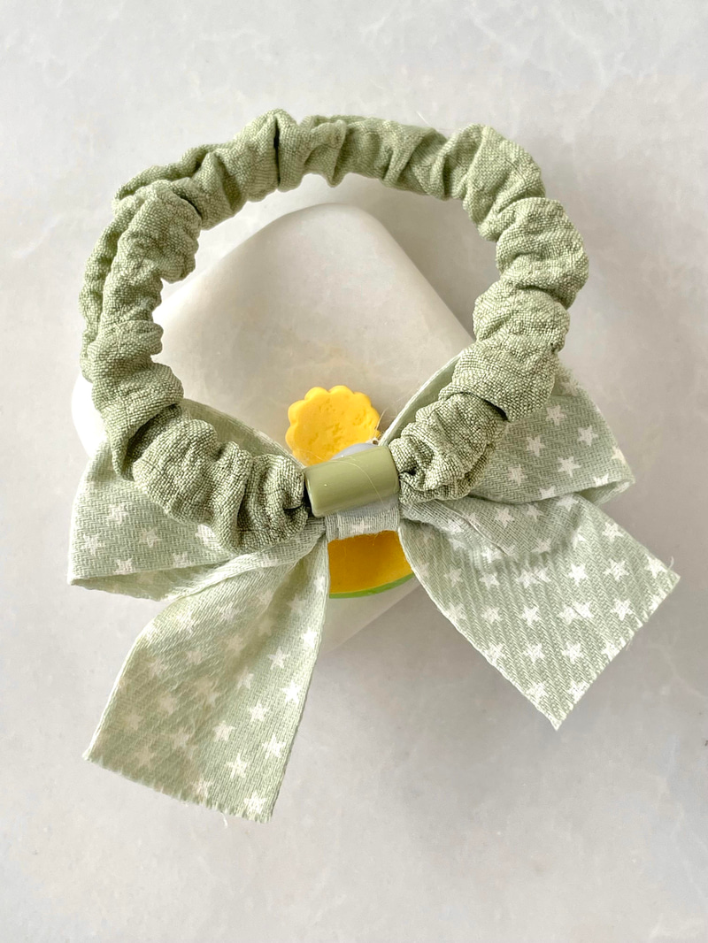 Prenses Fiyonk Scrunchie Toka Yeşil