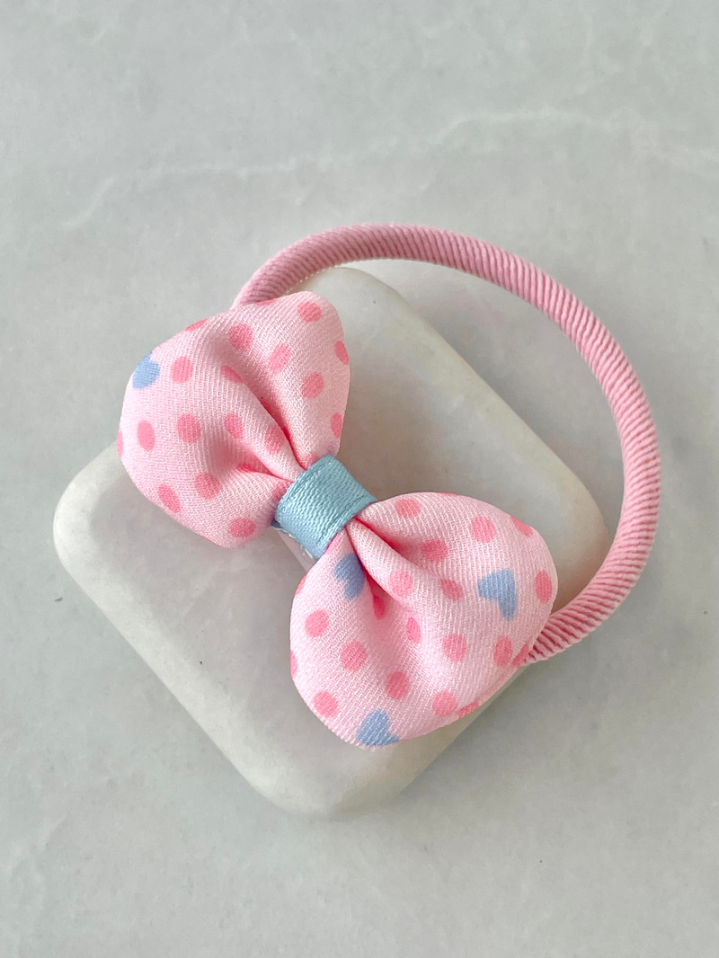 Puantiyeli Fiyonk Lastik Toka Pembe