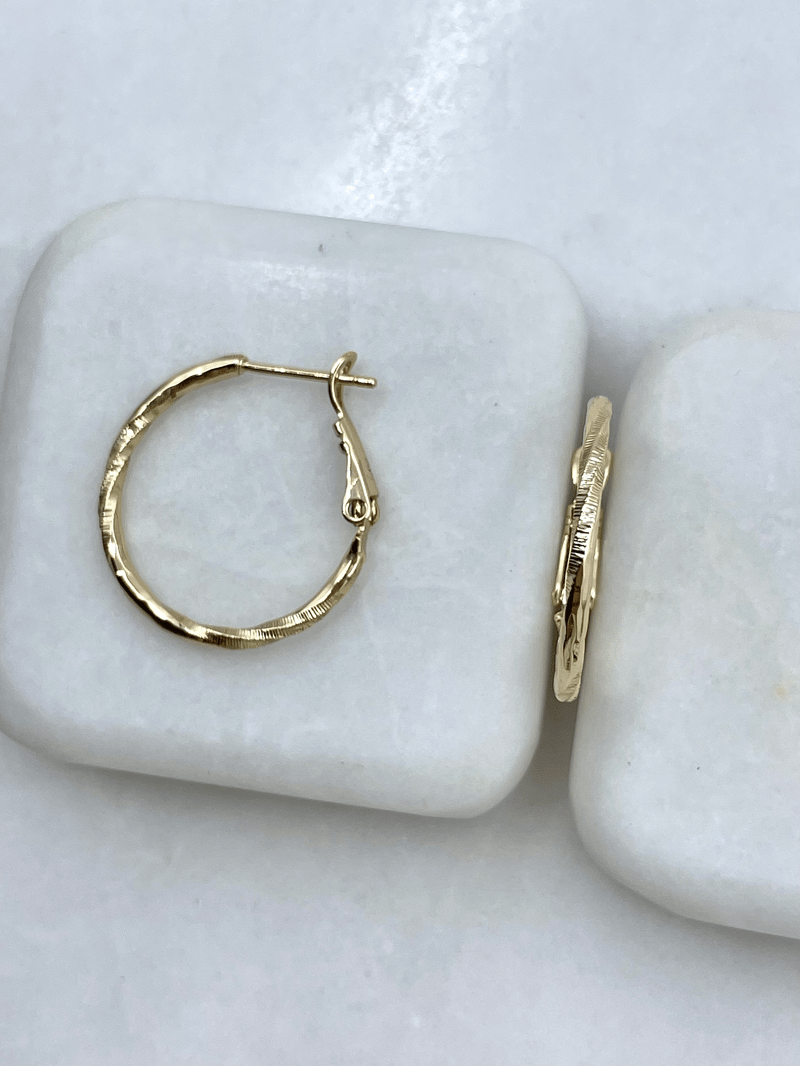 Özel Seri Lazer Kesim Burgu Halka Küpe 2.5 cm Gold