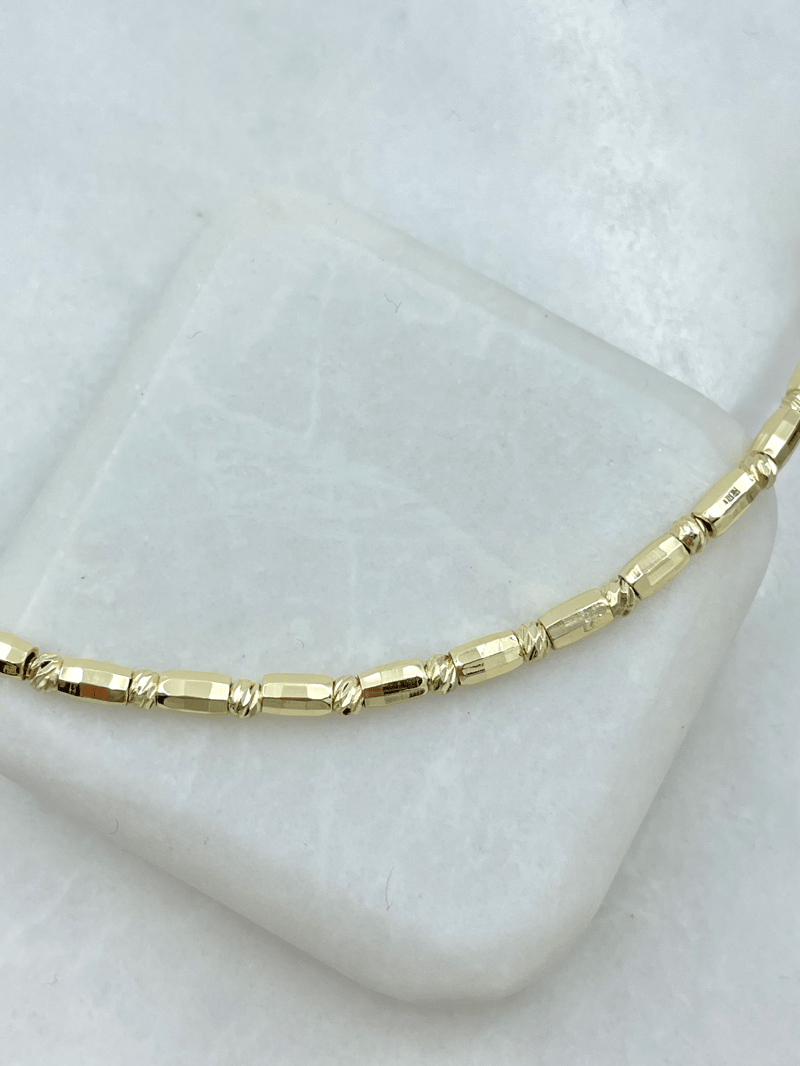 Dorika ve Silindir Boncuk Kolye Gold