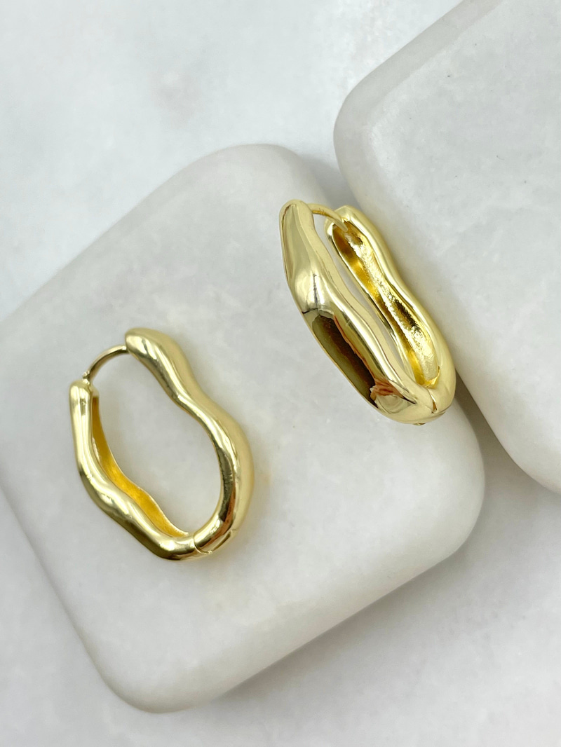 Dalga Küpe Gold