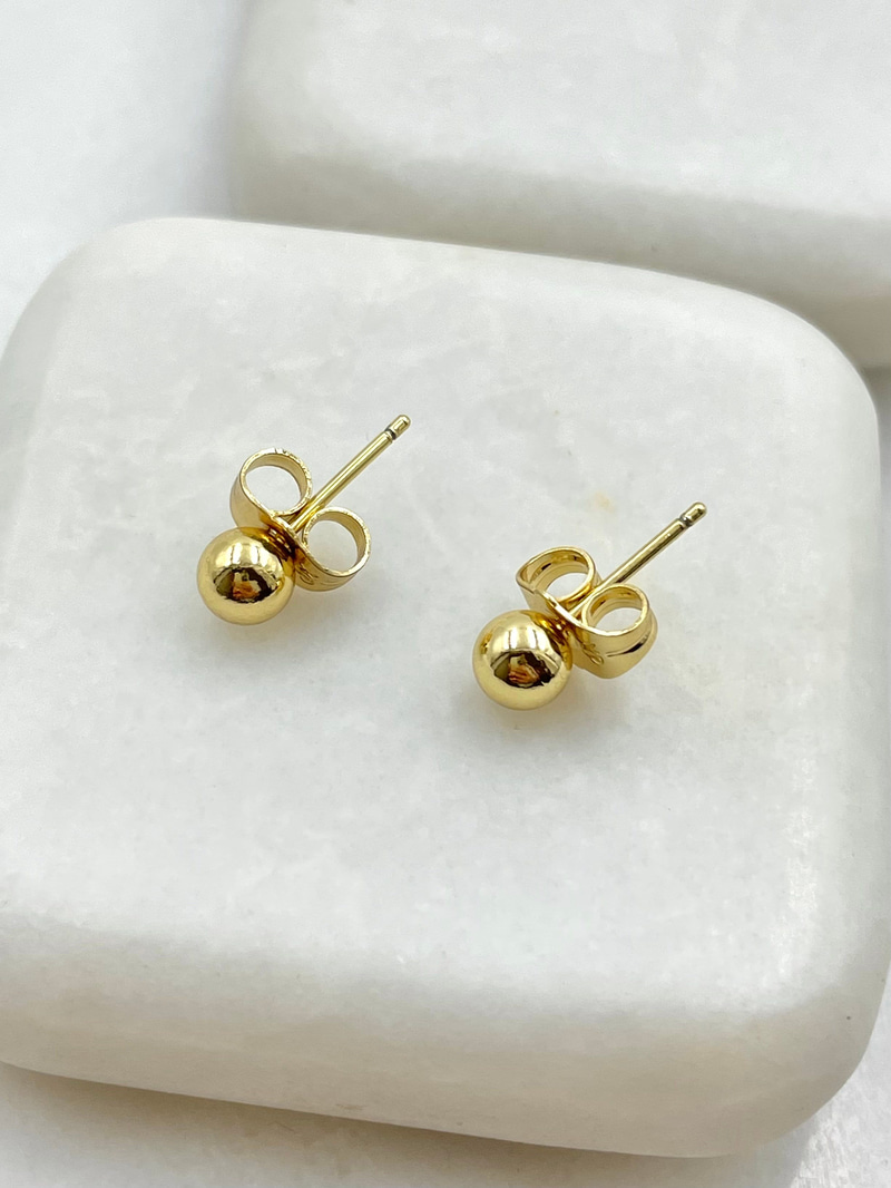Özel Seri Minik Topçuk Küpe 0.4 cm Gold