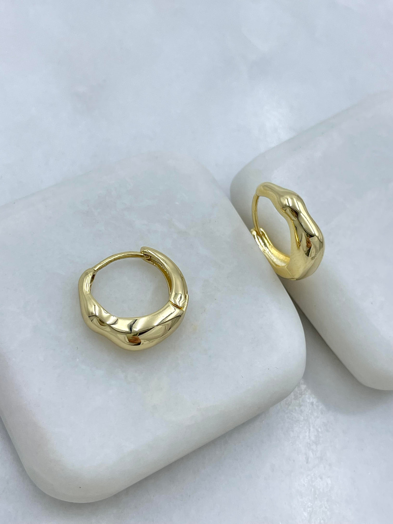 Özel Seri Kemik Model Halka Küpe Gold