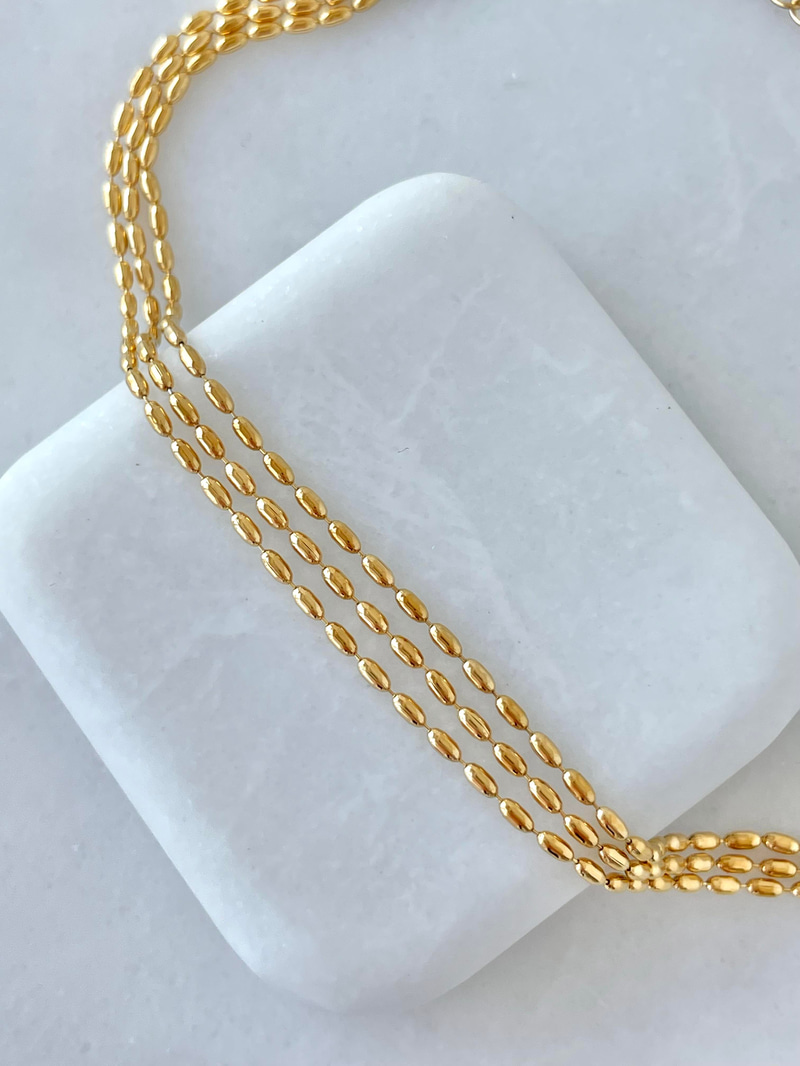Çelik Tırnak Model Üç Sıra Halhal Gold