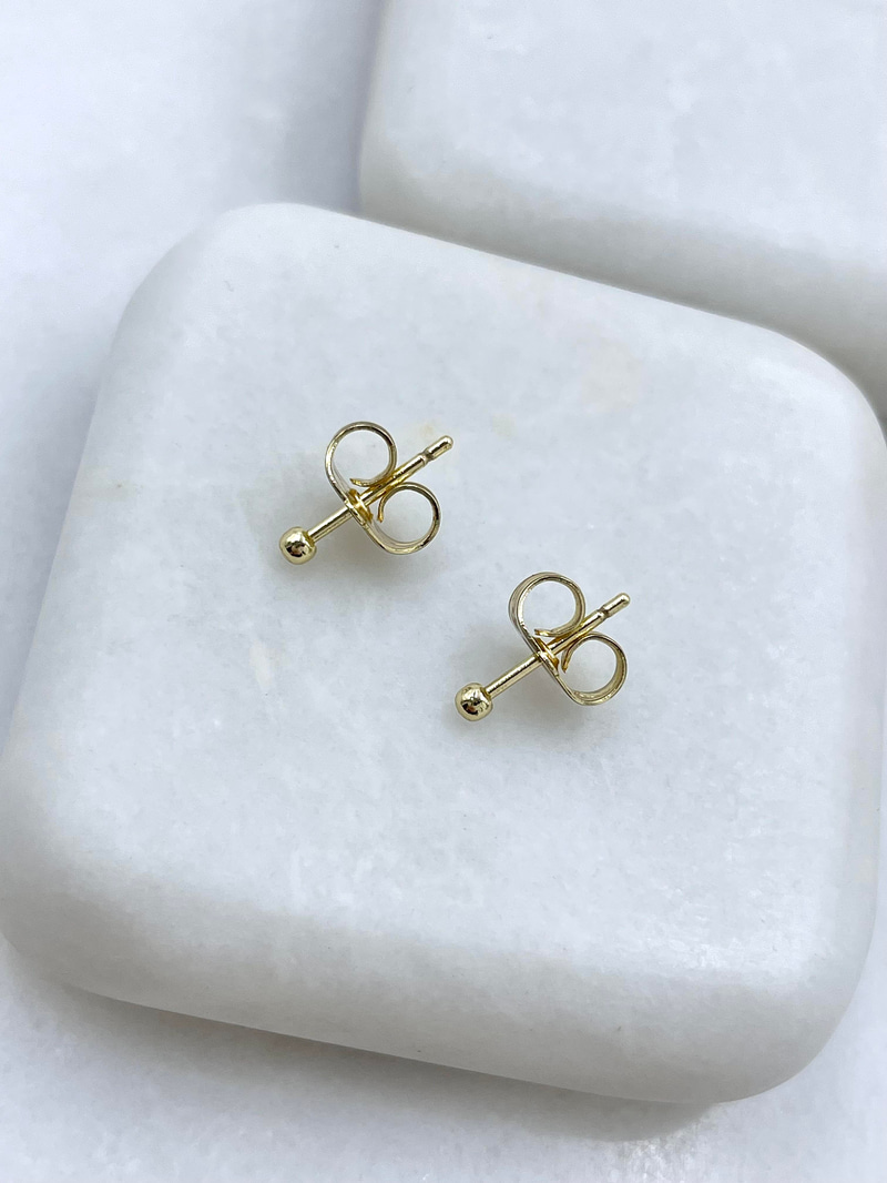 Özel Seri Minik Topçuk Küpe 0.2 mm Gold