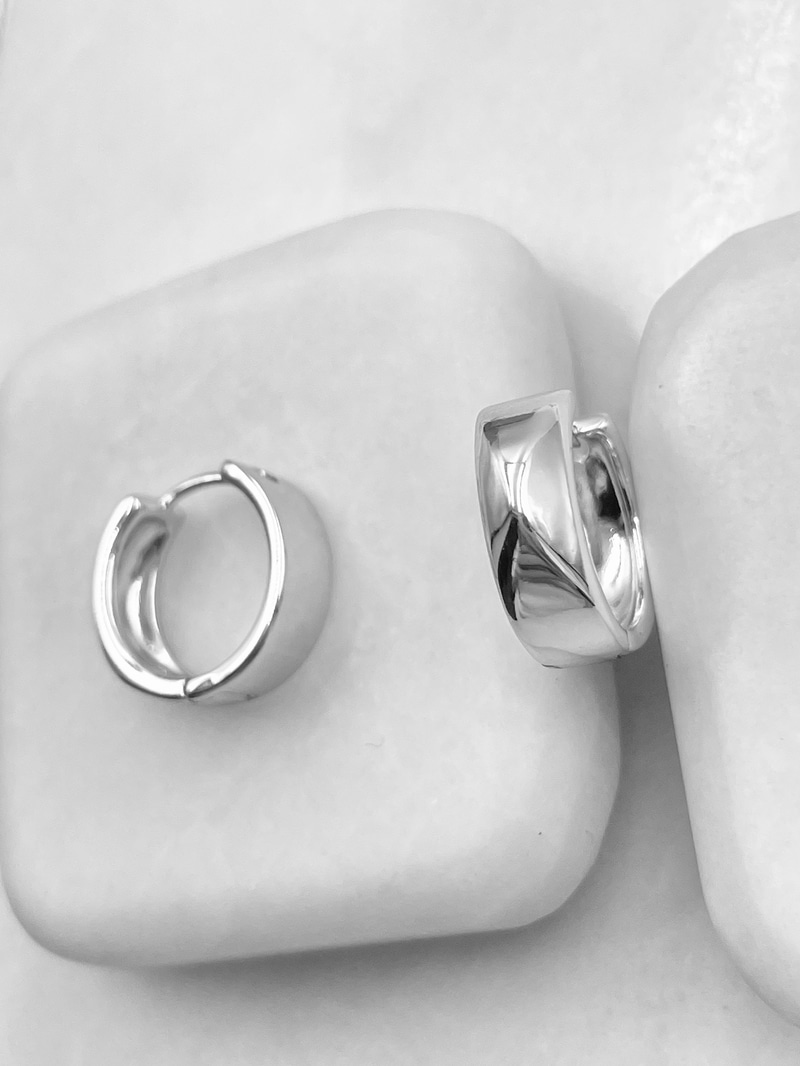 Özel Seri Yansımalı Halka Küpe Gümüş