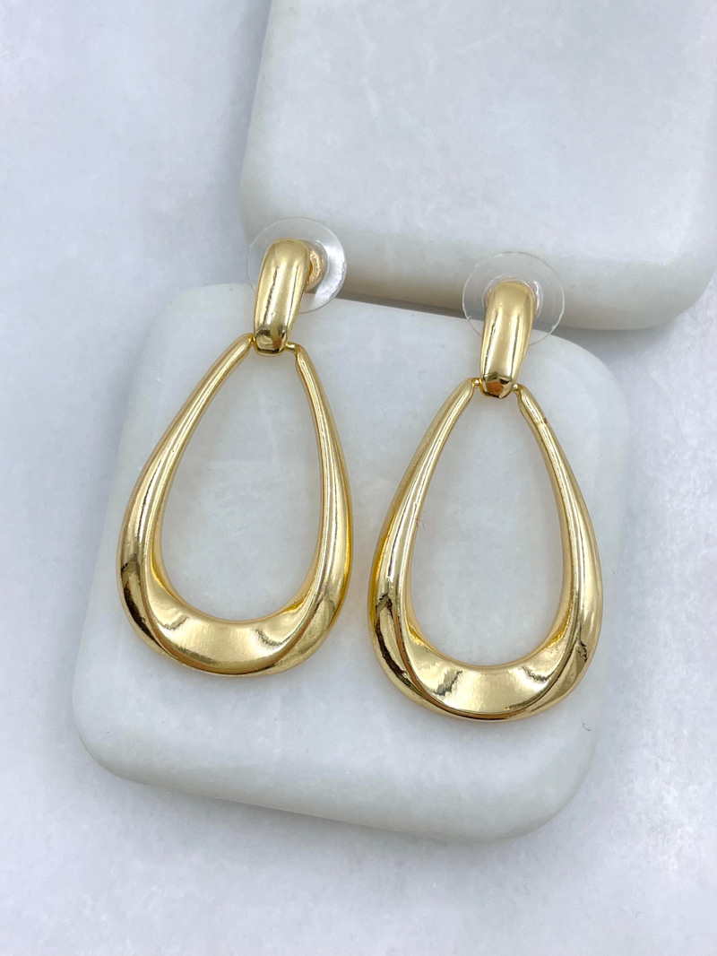 Altın Kaplama Uzun Asimetrik Sallantılı Vintage Küpe Gold