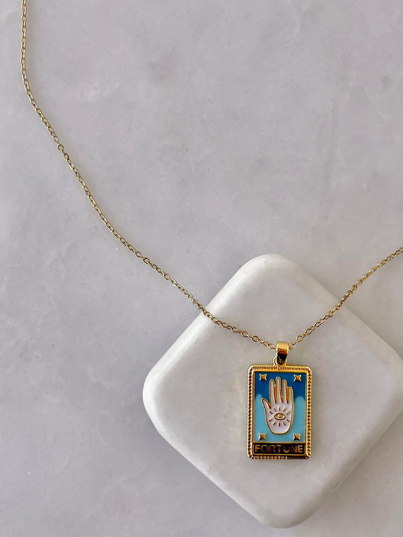 Çelik Fortune Tarot Kartı Kolye