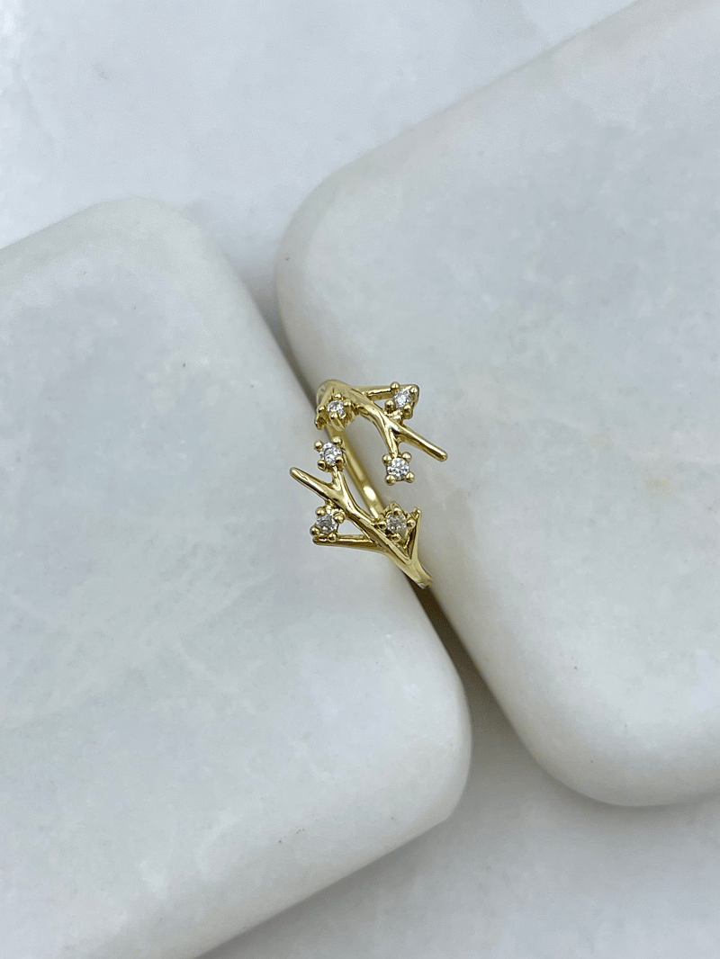 Özel Seri Zirkon Taşlı Sarmaşık Serçe Parmak Yüzüğü Gold
