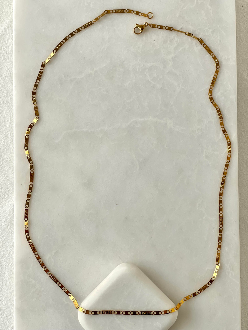 Çelik İşlemeli Zincir Kolye 60 cm