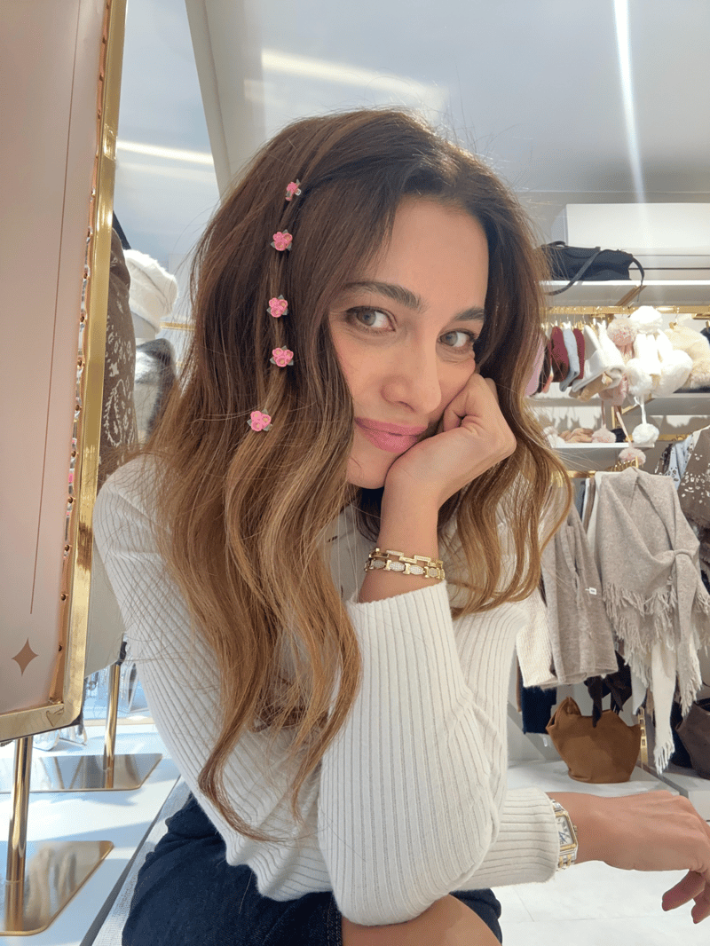 Sakura Çiçek Model Saç Küpesi Toz Pembe