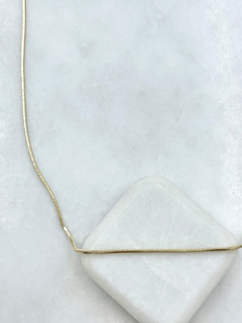 Özel Seri Minimal Küp Yılan Zincir Kolye 60 cm Gold