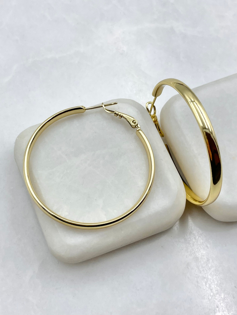 Özel Seri Bombe Halka Küpe 4.5 cm Gold