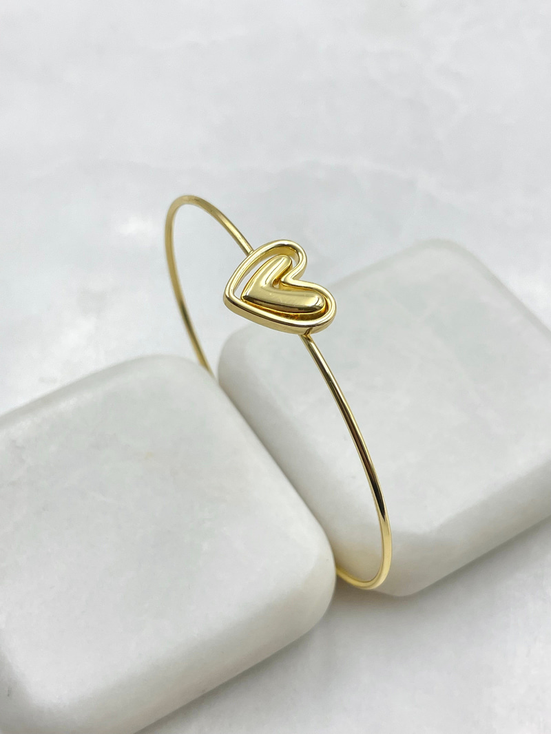 Gold Kalp Birleşim Minimal Kelepçe Gold