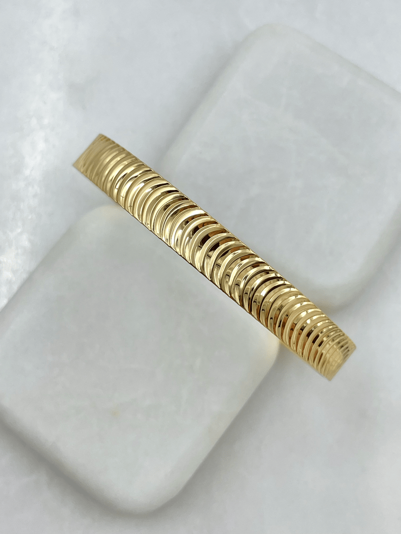 Altın Kaplama Lazer Kesim Işıltılı  Bileklik Gold
