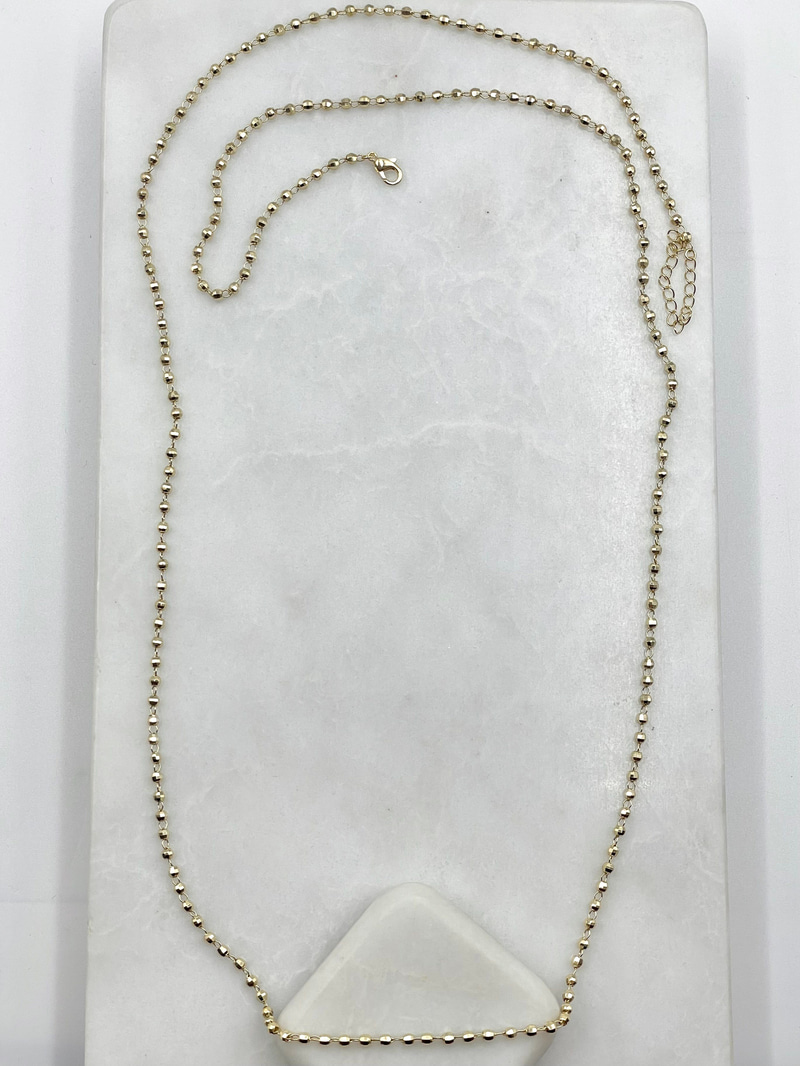 Disko Topu Zincir Kolye 90 cm Gold