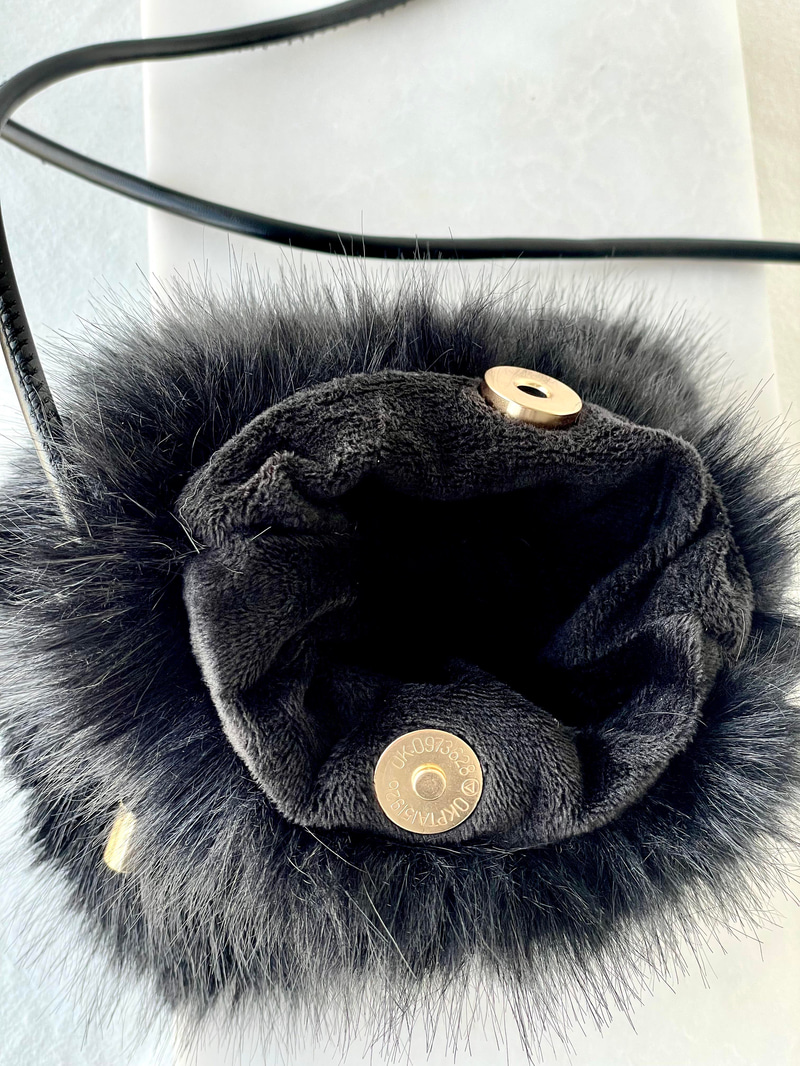 Mini Peluş Çanta Siyah