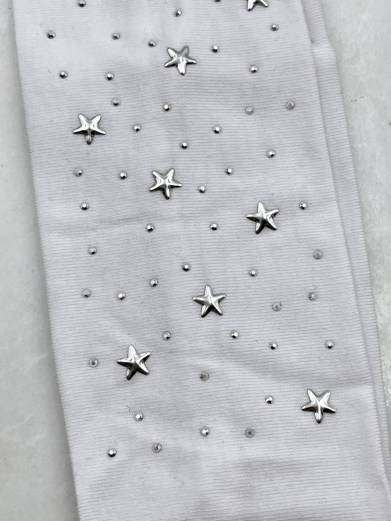 Yıldız Detaylı Bandana Beyaz