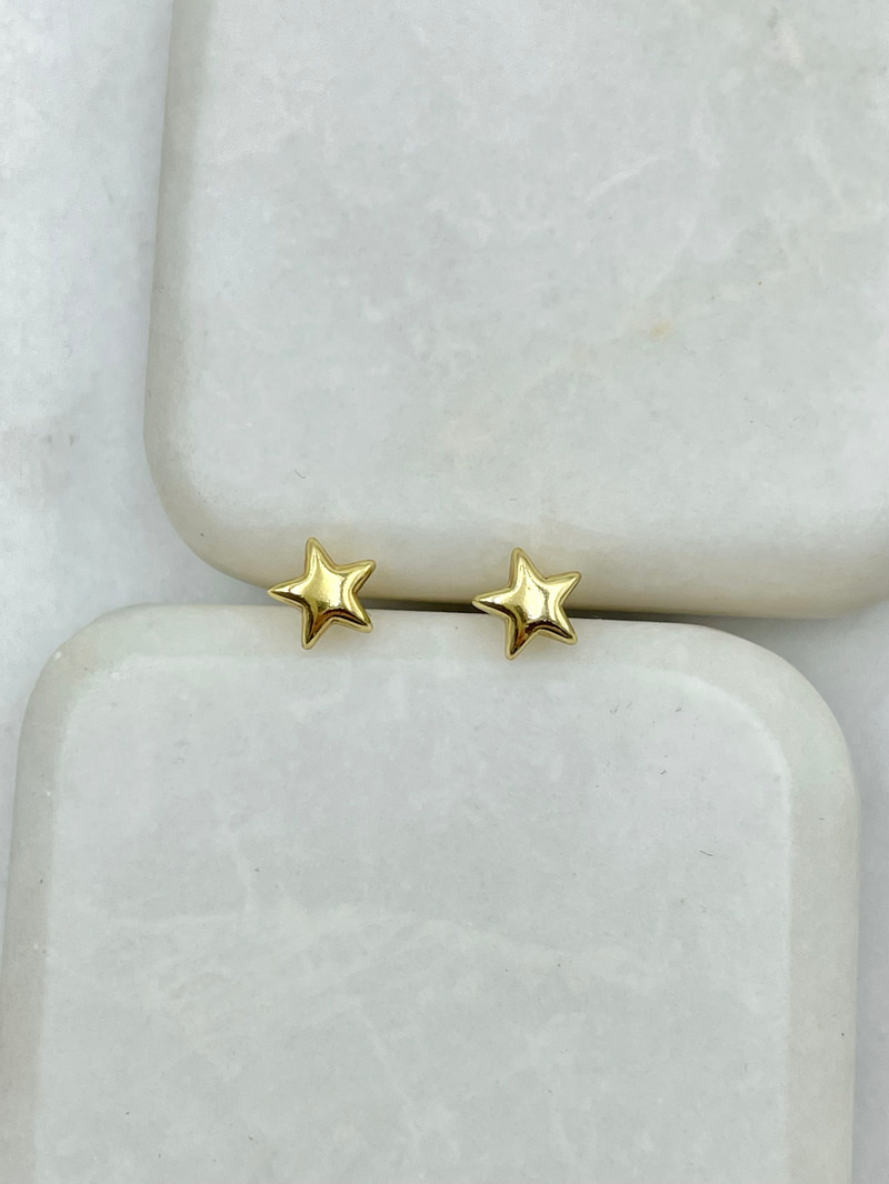Özel Seri Minimal Bombe Yıldız Küpe 0.6 cm Gold