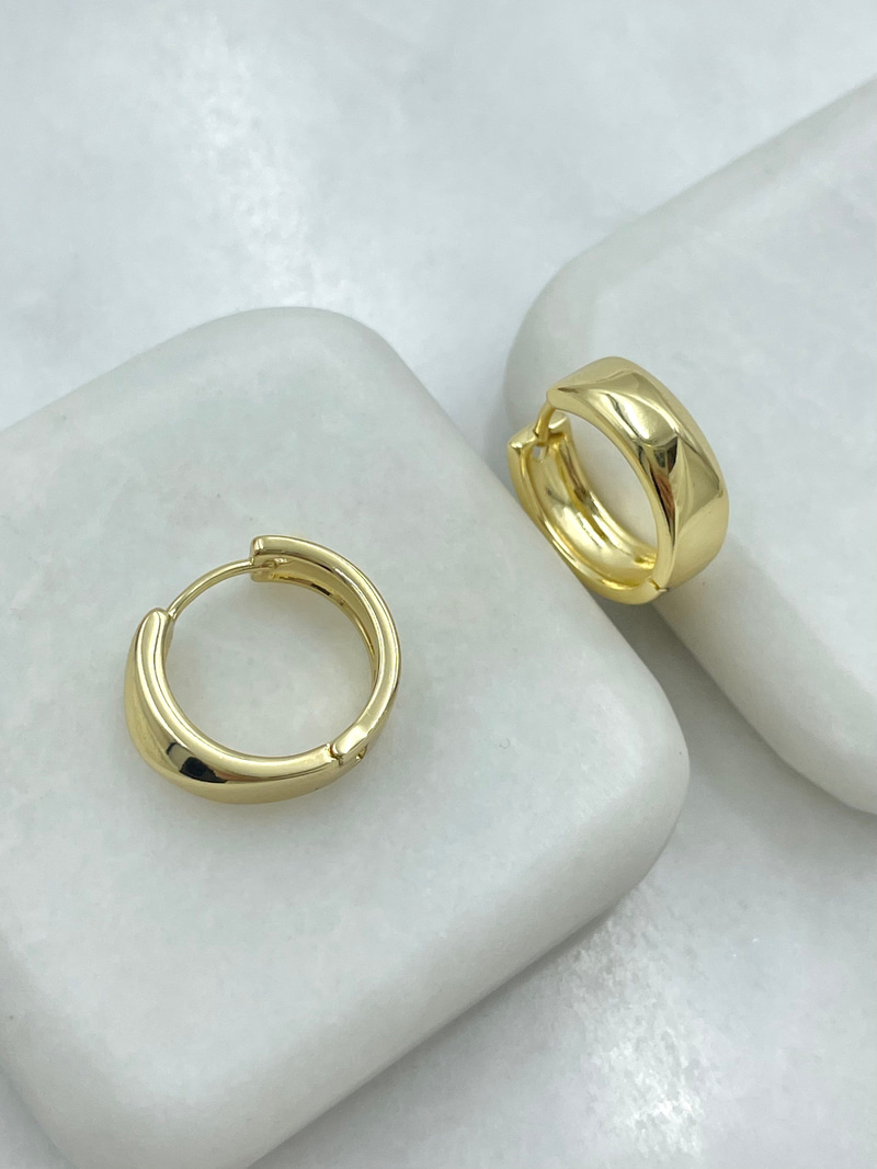 Özel Seri Yansımalı Halka Küpe Gold