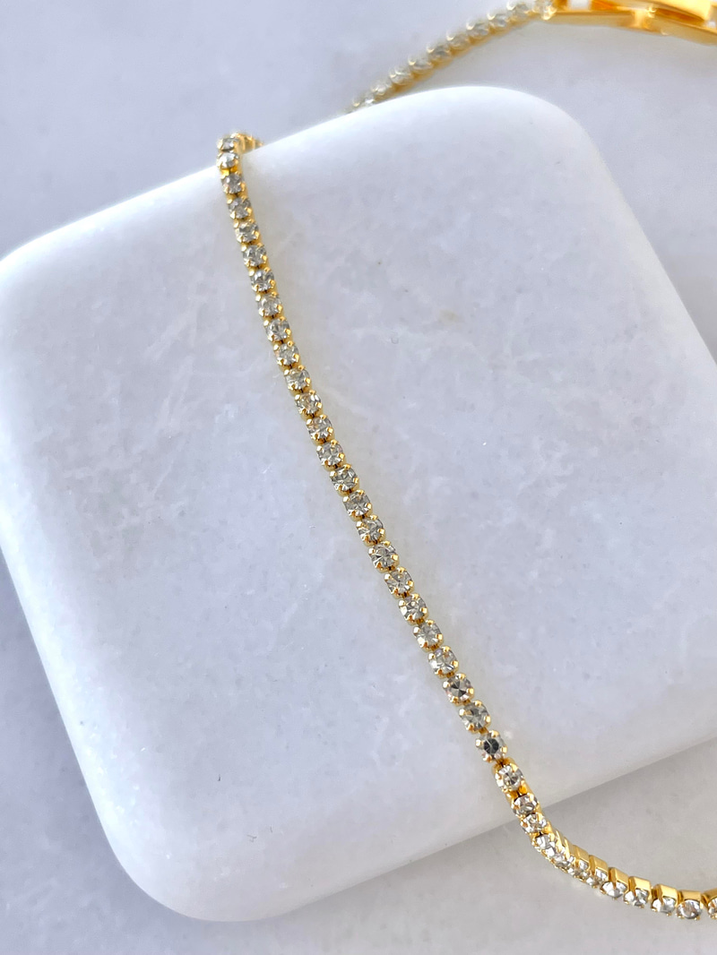 Çelik Minimal Su Yolu Bileklik Gold