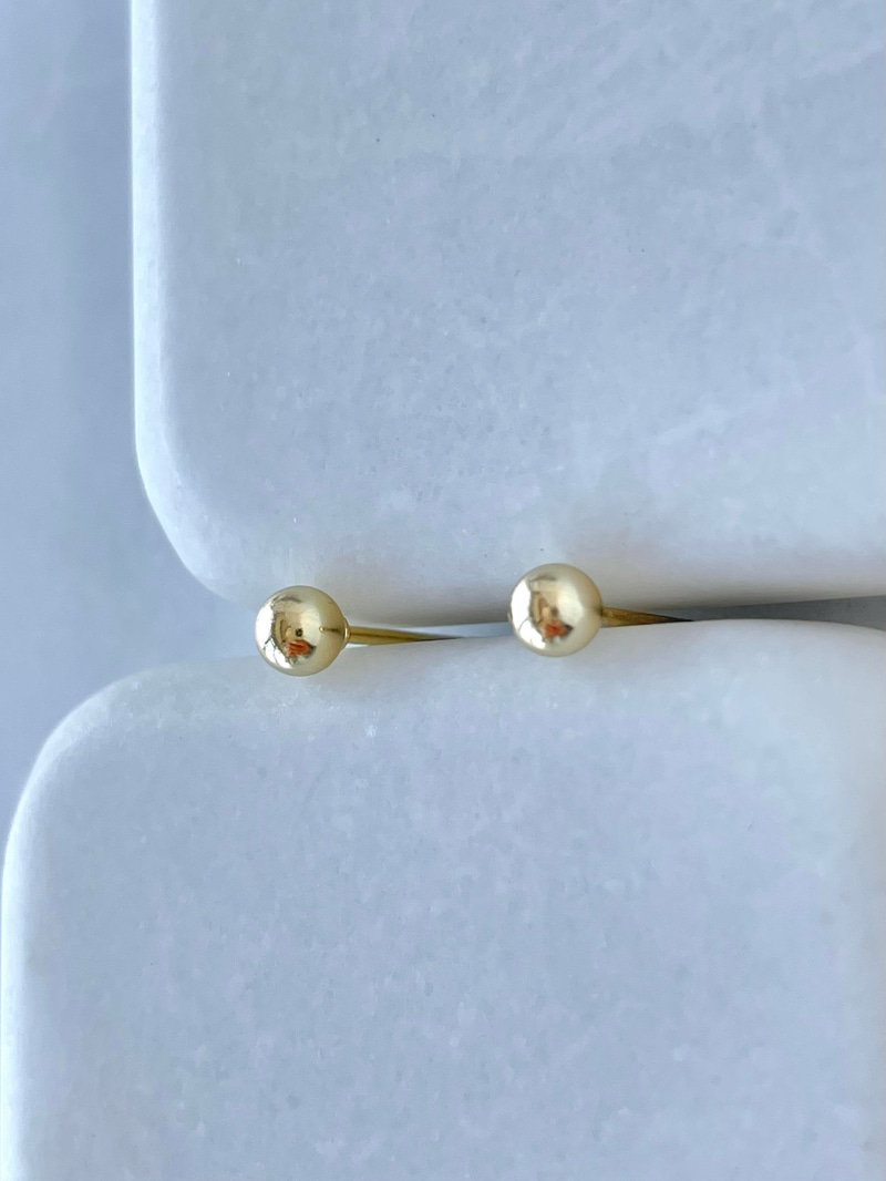 Özel Seri Minimal Top Küpe 0,3 mm Gold