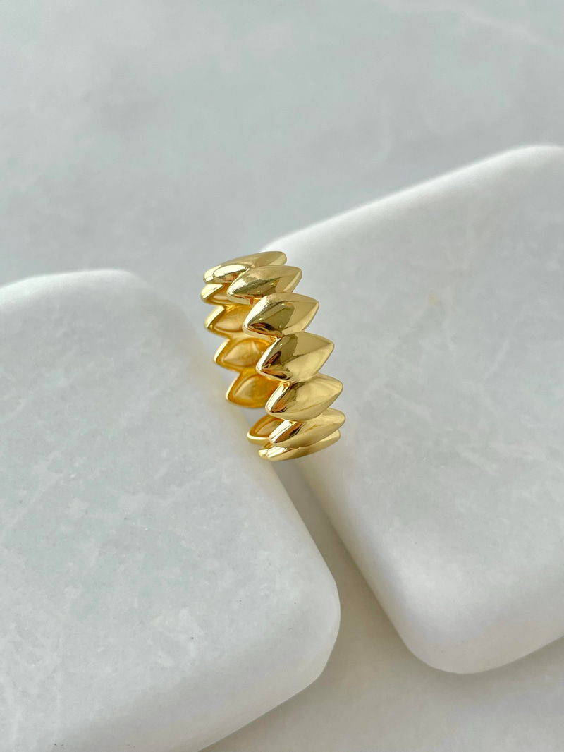 Altın Kaplama Asimetrik Yüzük Gold