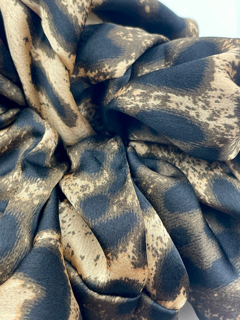 Leopar Desenli Scrunchie Toka Kahve