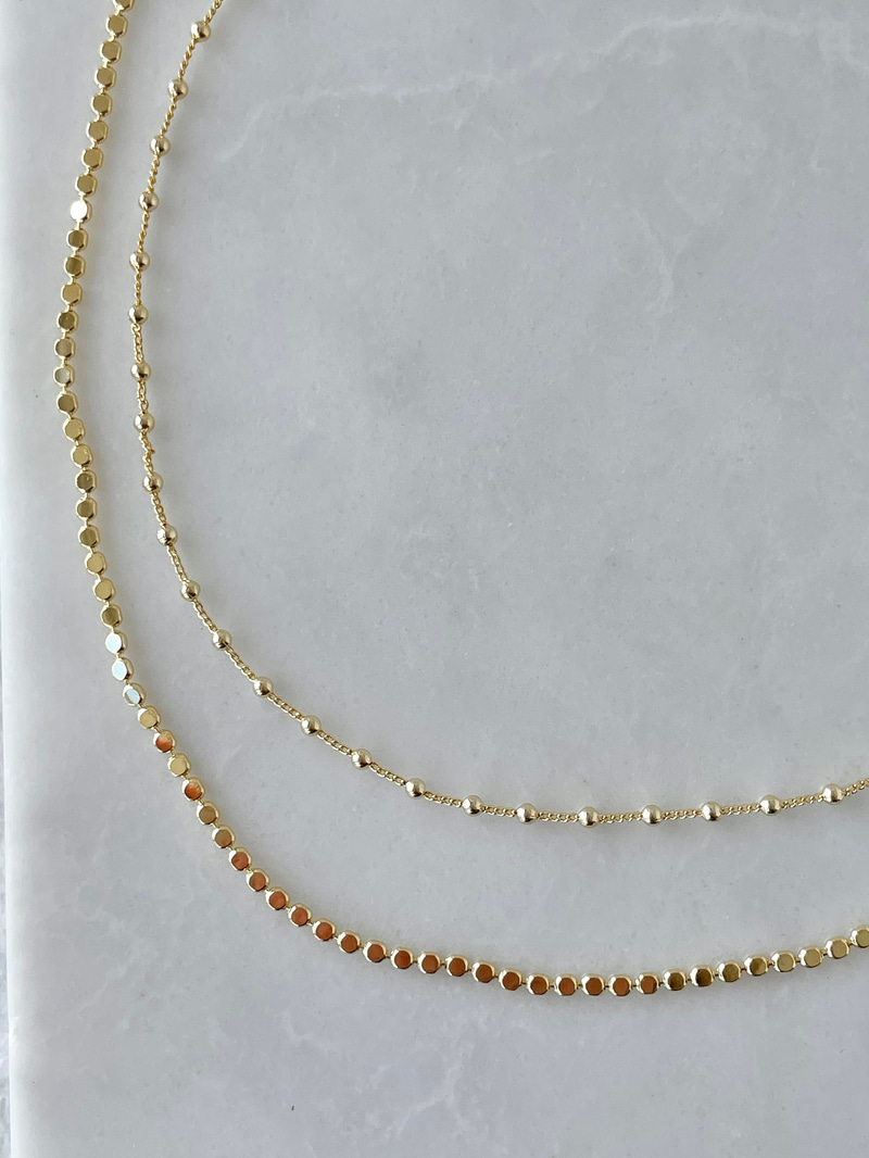 Altın Kaplama Topçuk ve Arpa Model İkili Kolye Gold