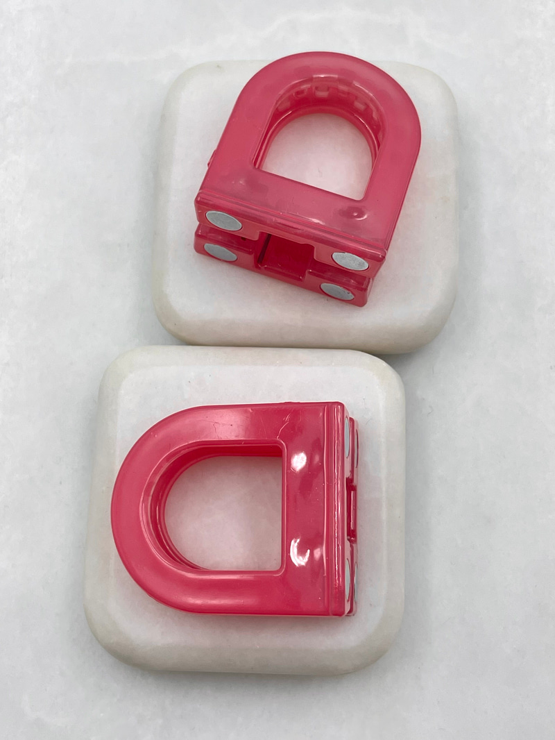 Oval Magnet Lock Toka Şeker Pembe