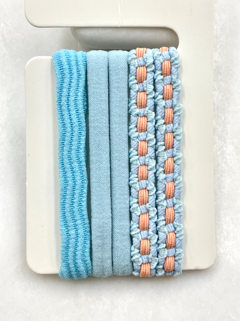 Çift Renk Yumuşak Dokulu Scrunchie Toka Mavi