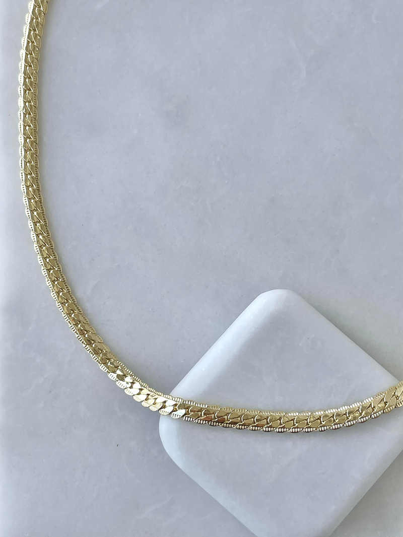 Altın Kaplama Işıltılı Ezme Kolye Gold