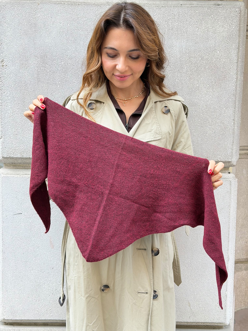 Üçgen Şal 130x40 cm Bordo