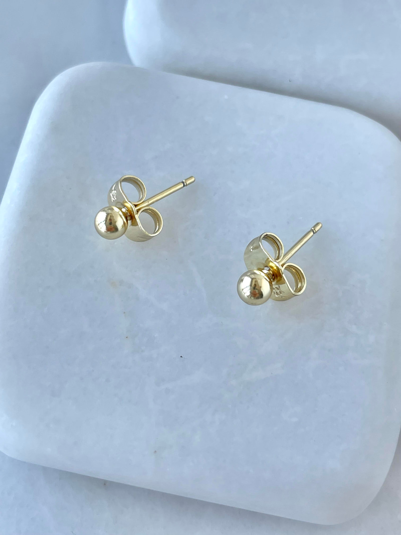 Özel Seri Minimal Top Küpe 0,3 mm Gold