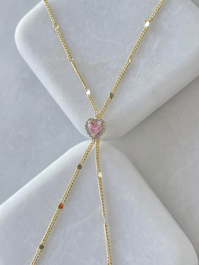 Altın Kaplama Pembe Kristal Taşlı Şahmeran Gold