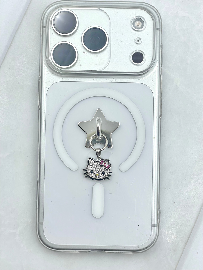 Hello Kitty Sallantılı Telefon Charmı Gümüş
