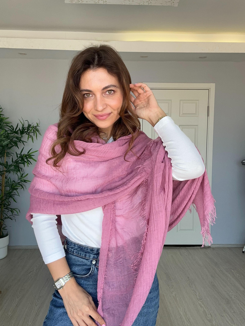 Bürümcük Pamuk Şal Pembe