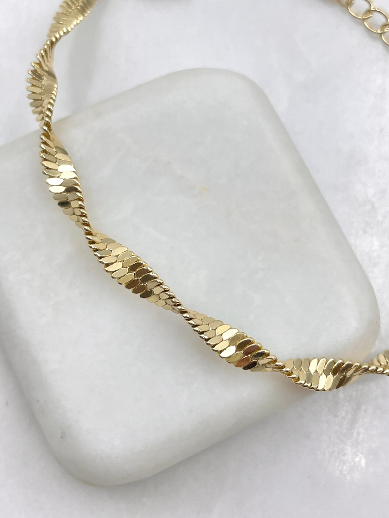 Işıltılı Burgu Bileklik Gold