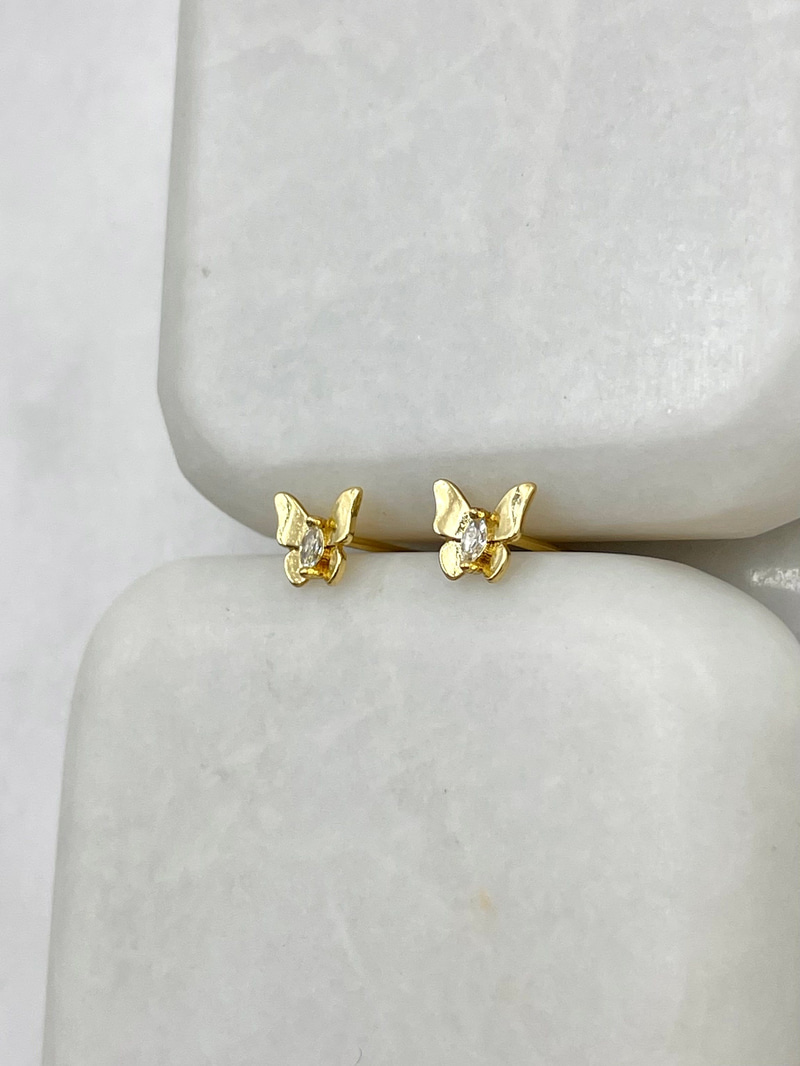 Özel Seri Minimal Kelebek Küpe 0.5 cm Gold