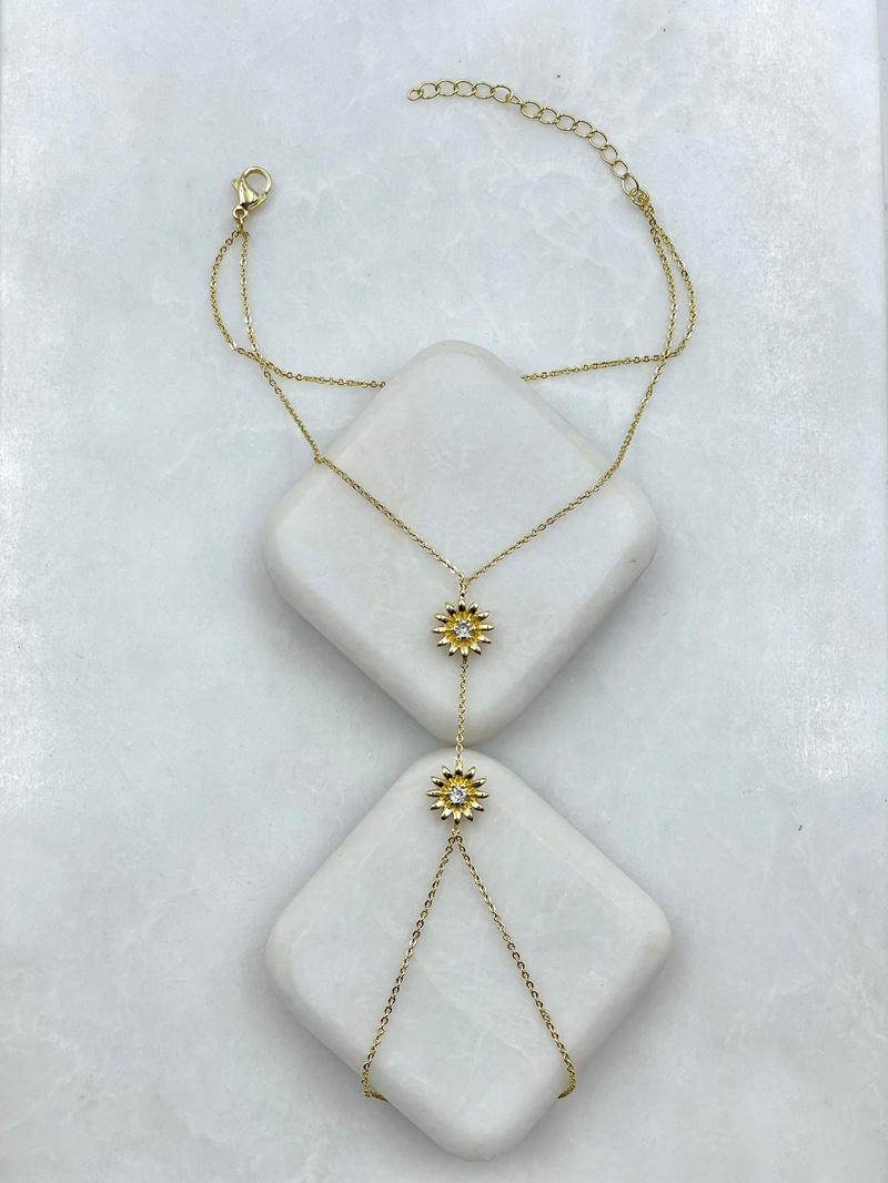 İkili Çiçek Model Şahmeran Gold
