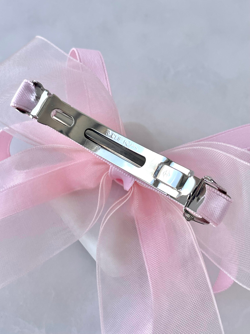 Tüllü Kurdele Otomatik Toka Pembe
