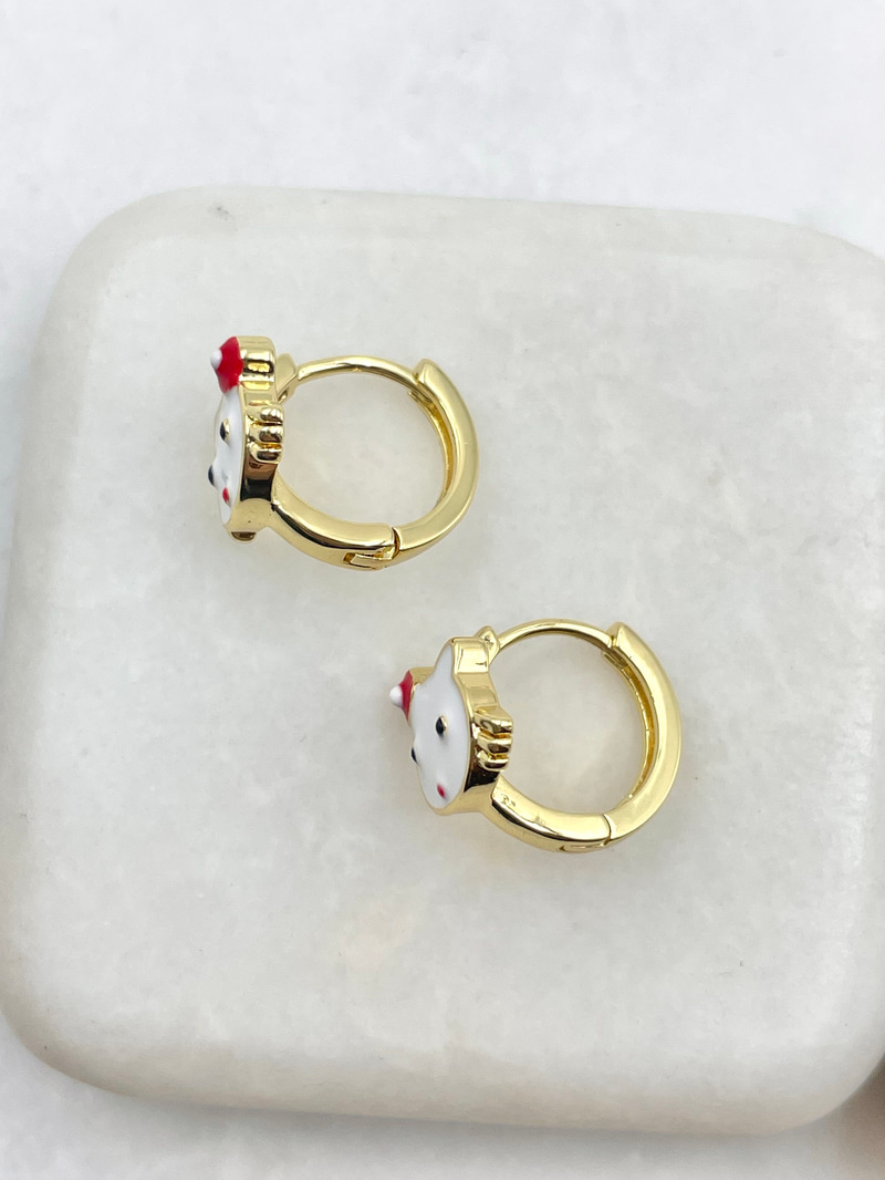 Mineli Hello Kitty Çocuk Küpesi Gold
