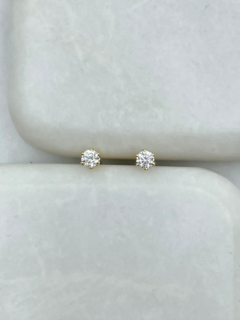 Özel Seri Kristal Taş Küpe 0.3 mm Gold